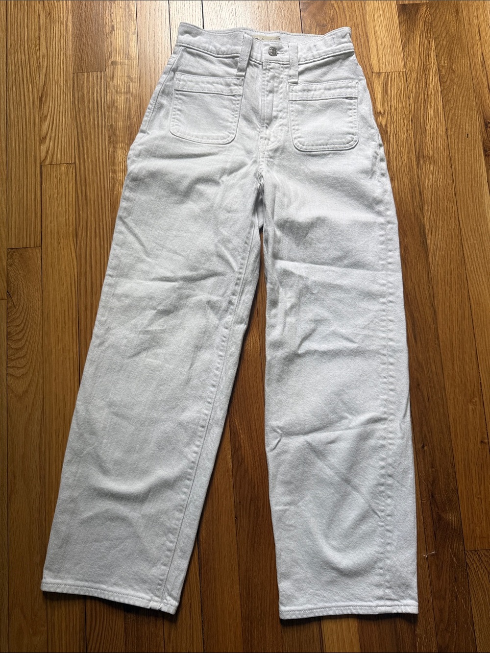 Madewell White High-Rise Jeans with Button Fly